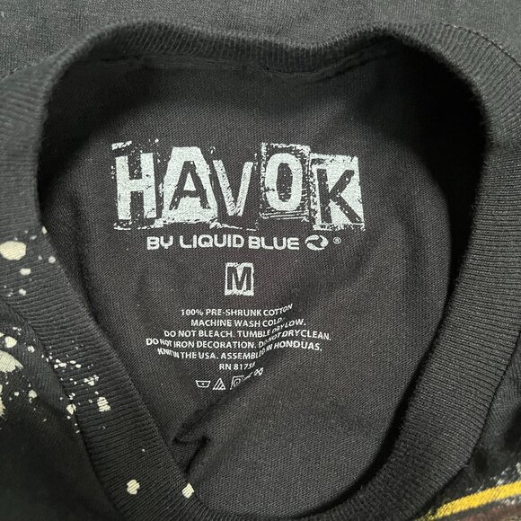 Kiss Destroyer‎ Havok Black T-Shirt Liquid Blue Tie Dye Licensed Medium - Picture 6 of 6